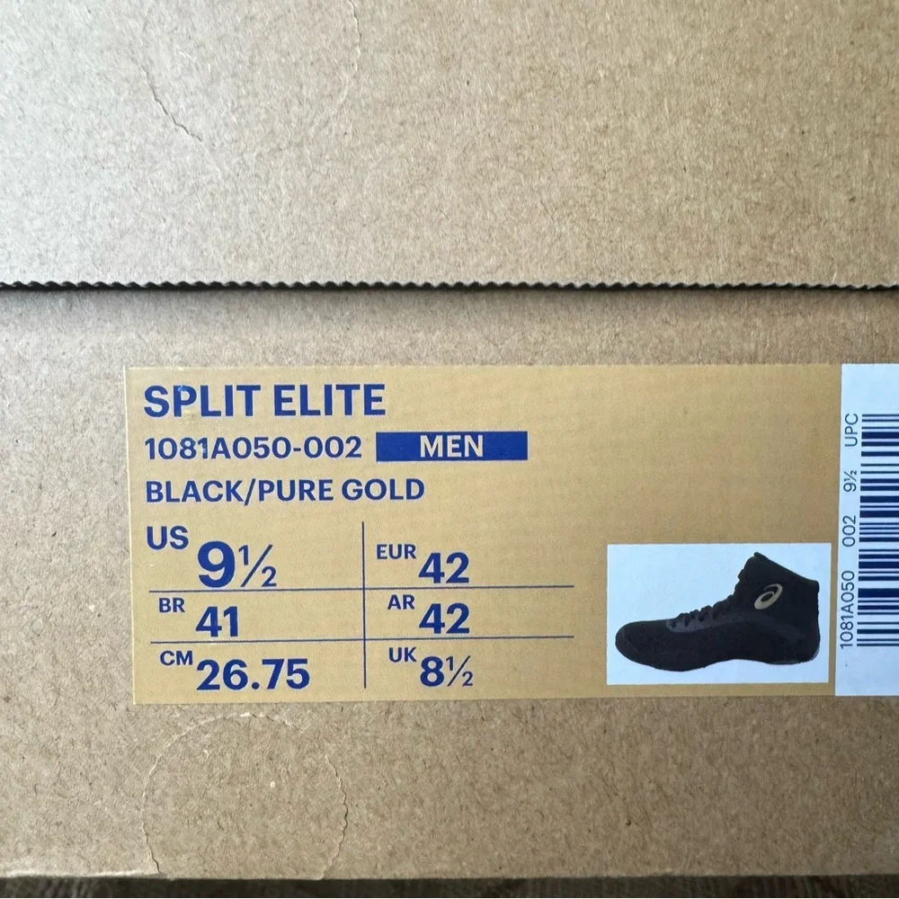 Asics Split Elite Men’s 9.5 Wrestling shoes Black Athletic sneakers 1081A050‎